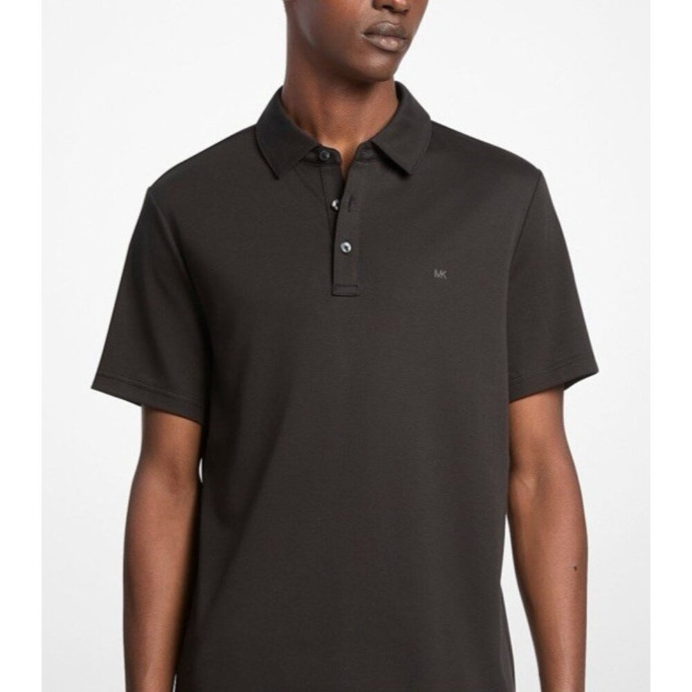 Michael Kors Cotton Polo Black Size Small Embroidered MK Soft Touch